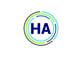 H A, HA Initial Letter Logo design vector template, Graphic Alphabet Symbol for Corporate Business Identity