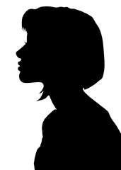 Naklejka na ściany i meble woman, black, profile. face in profile, woman face in profile