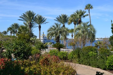 Fototapeta na wymiar View from the Moody Gardens, Galveston Island, Texas