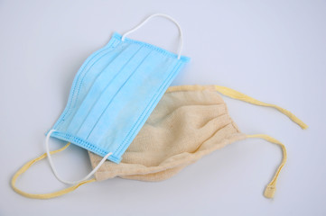 The medical masks isolated on a white background