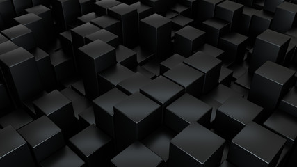 Abstract 3d rendering geometric surface, black minimal texture. Modern background design