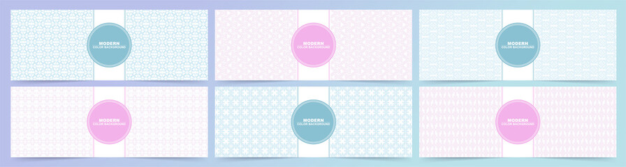 Set of Banner Abstract white and pink color background.