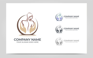Beauty woman face logo symbol. Modern vector illustration