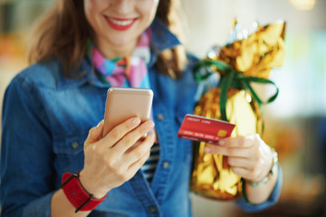 woman and egg making online shopping on e-commerce website