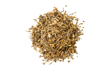 celandine or in latin Chelidonii harba heap of isolated on white background. medicinal healing herbs. herbal medicine. alternative medicine