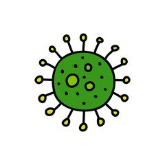 coronavirus doodle icon, vector illustration