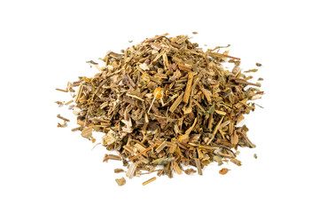 celandine or in latin Chelidonii harba heap of isolated on white background. medicinal healing herbs. herbal medicine. alternative medicine