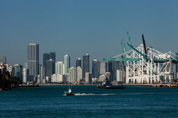 Miami Skyline and Port of Miami.