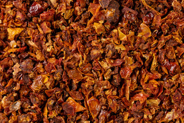 dried tomatoes background. Natural seasoning texture. spices and food ingredients.