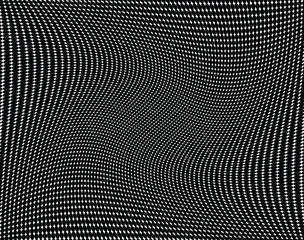 Halftone dots in Speed Lines Form . Vector Illustration .Technology Logo . Design element . Abstract Geometric shape