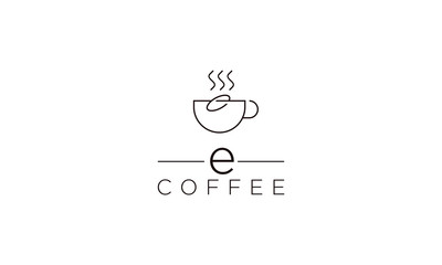 e coffee cup logo for company
