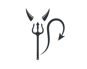 devil horns logo icon vector illustration design
