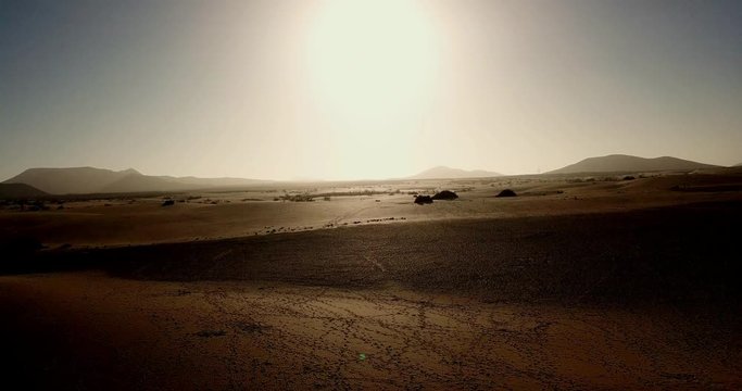 View of Parque Natural de Corralejo at sunset, Fuerteventura