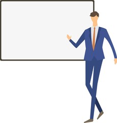 コンサルタント　ホワイトボード　講義　ベクター　ホワイトボード　イラスト