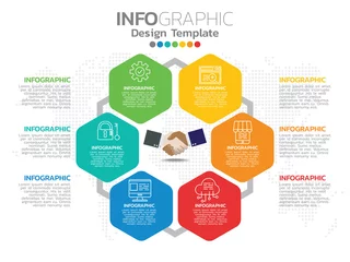 Fotobehang Infographics for business concept with icons and 6 options or steps. © sticker2you