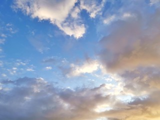 Naklejka na ściany i meble Blue sky with clouds background abstract