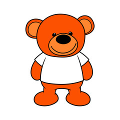 Cartoon Teddy Bear Wearing A Blank Shirt