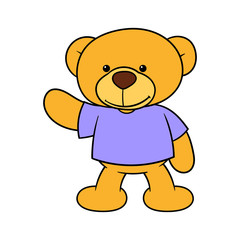 Cartoon Teddy Bear Wearing A Blank Shirt