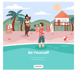 Be yourself vector web banner design template