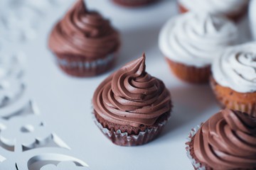 cupcake on a decorative tray