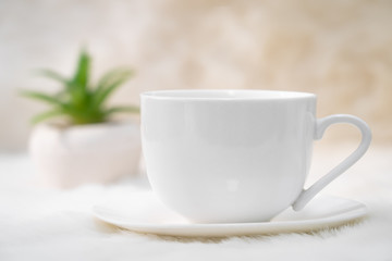 Cup of coffee on table
