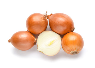 Fresh raw onion on white background