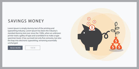 Fototapeta premium Money savings with piggy design, vector illustration