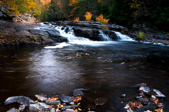 Autumn at Lower Canyon Falls on the Sturgeon River in M ichigan's Upper Peninsula.