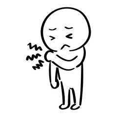 肩こり　人物　黒