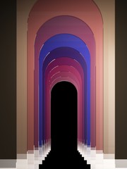 3D rendering of arc form in pastel color