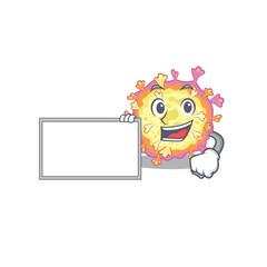 Coronaviridae virus with board cartoon mascot design style