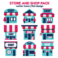 store and shop vector icon flat design