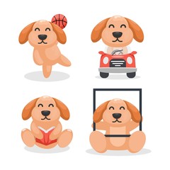 Cute dog mascot cartoon collection