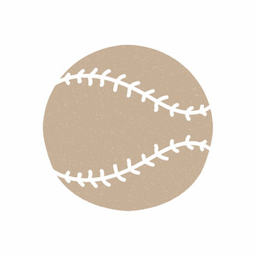 baseball ball vector design. digital hand drawn style. gain texture