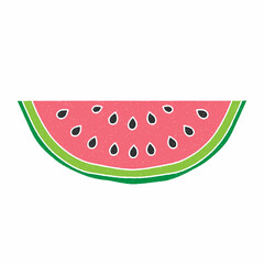watermelon vector design. digital hand drawn style. gain texture