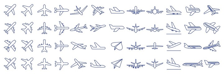 飛行機　線　アイコンセット © SUE