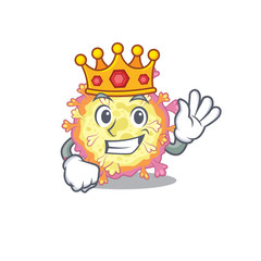 The Royal King of coronaviridae virus cartoon character design with crown