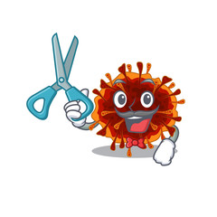 Naklejka premium Cool Barber delta coronavirus mascot design style