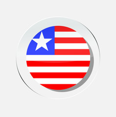 Circle icon of the flag of the country of liberia with a white background