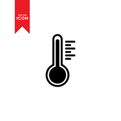 Temperature icon vector. Thermometer icon illustration. Flat design style on white background.