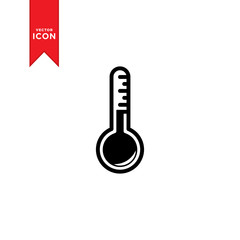 Temperature icon vector. Thermometer icon illustration. Flat design style on white background.