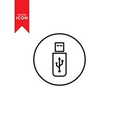 USB icon vector. Flash Drive icon symbol isolated on white background.