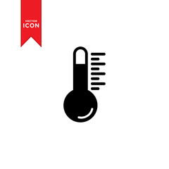 Temperature icon vector. Thermometer icon illustration. Flat design style on white background.