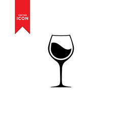 Wine glass icon vector. Wine glass logo illustration. Flat design style on white background.