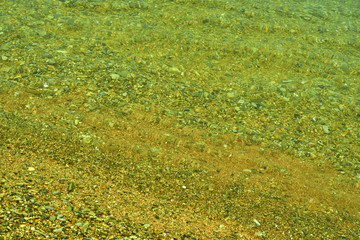 Reflection and refraction on the surface of the water. Abstract background.