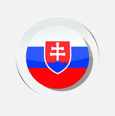 Obraz premium Circle icon flag of slovakia country with a white background