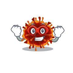 A picture of delta coronavirus in a Super hero cartoon character