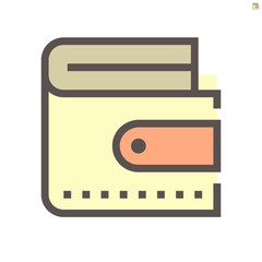 Wallet vector icon design for financial graphic design element.