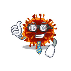 Delta coronavirus Businessman cartoon character with glasses and tie