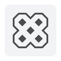 Turfstone icon. That is concrete grid pavements for create water permeable floor use for driveway and car park in outdoor or garden. And allow grass or moss to grow look of a lawn.